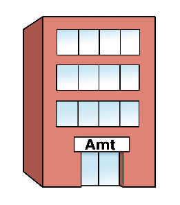 Amtsgebäude Gebäude mit der Aufschrift Amt