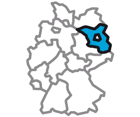 Umriss von Deutschland, Land Brandenburg hervorgehoben Umriss der Bundesrepublik Deutschland, das Land Brandenburg ist blau hervorgehoben